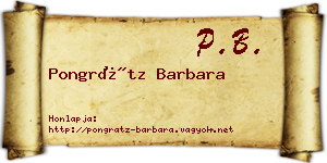 Pongrátz Barbara névjegykártya